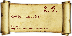 Kofler István névjegykártya